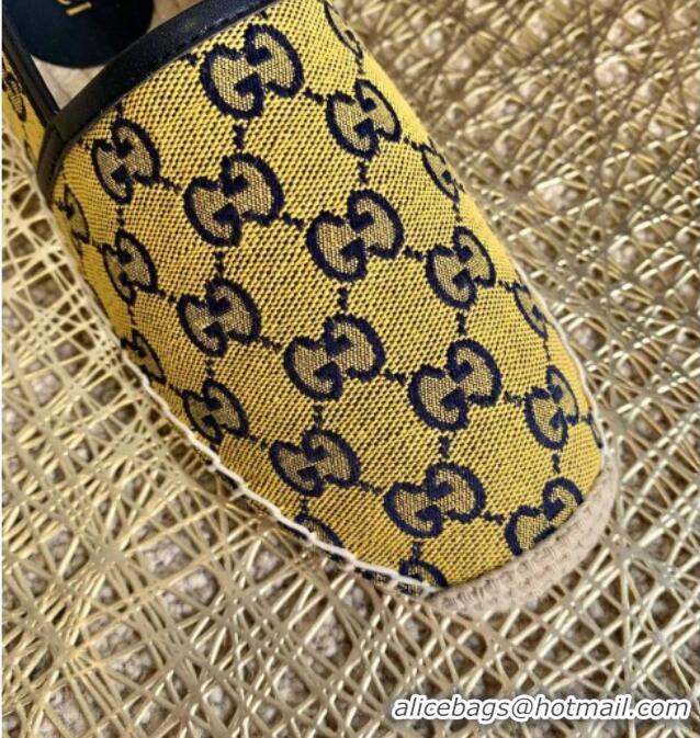 Top Grade Gucci GG Canvas Espadrilles 050673 Yellow 2021