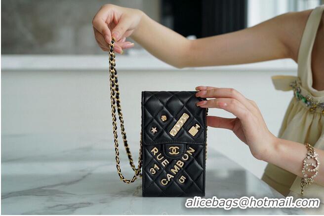 Good Product CHANEL Shoulder Micro Mini Bag On Chain AP2288 Black