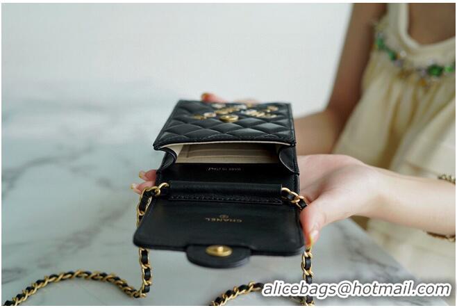 Good Product CHANEL Shoulder Micro Mini Bag On Chain AP2288 Black