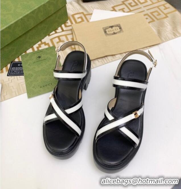 Grade Design Gucci Lug Sole Sandal with Web 050766 Black 2021