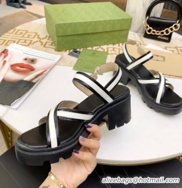 Grade Design Gucci Lug Sole Sandal with Web 050766 Black 2021