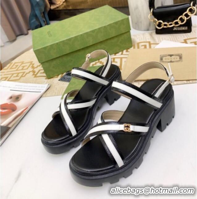 Grade Design Gucci Lug Sole Sandal with Web 050766 Black 2021