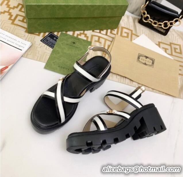 Grade Design Gucci Lug Sole Sandal with Web 050766 Black 2021