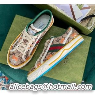 Luxury Kai x Gucci Donald Bear GG Canvas Tennis 1977 Low-Top Sneaker 510108 Beige 2021