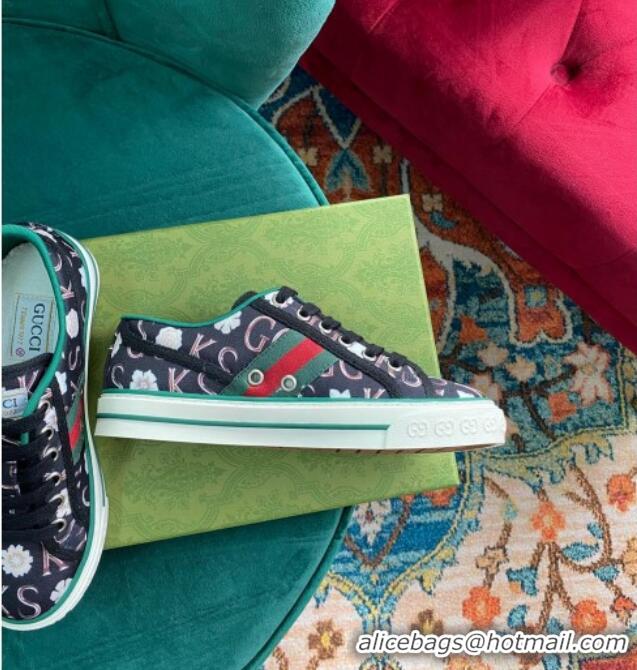 Unique Style Gucci Print Canvas Tennis 1977 Low-Top Sneaker 510108 Black 2021