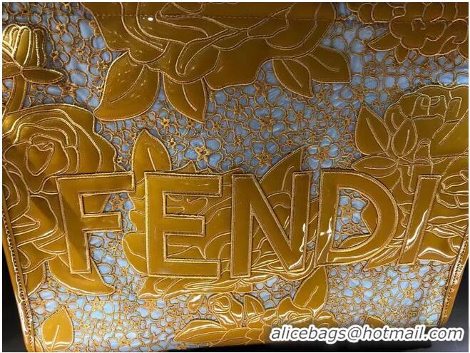 Cheapest FENDI LARGE embroidery bag 8BH386AB yellow