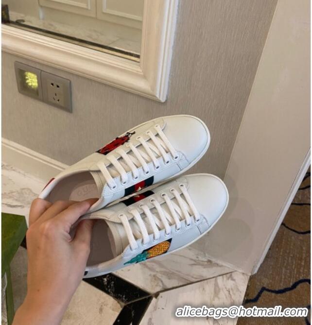 Good Looking Gucci Ace Sneaker with Pineapple 510116 White 2021