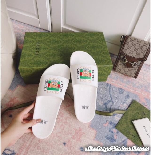 Top Quality Kai x Gucci Flat Slide Sandal 0510121 White 2021 01