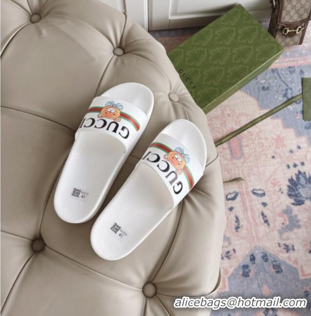 Good Product Kai x Gucci Flat Slide Sandal 0510122 White 2021 01