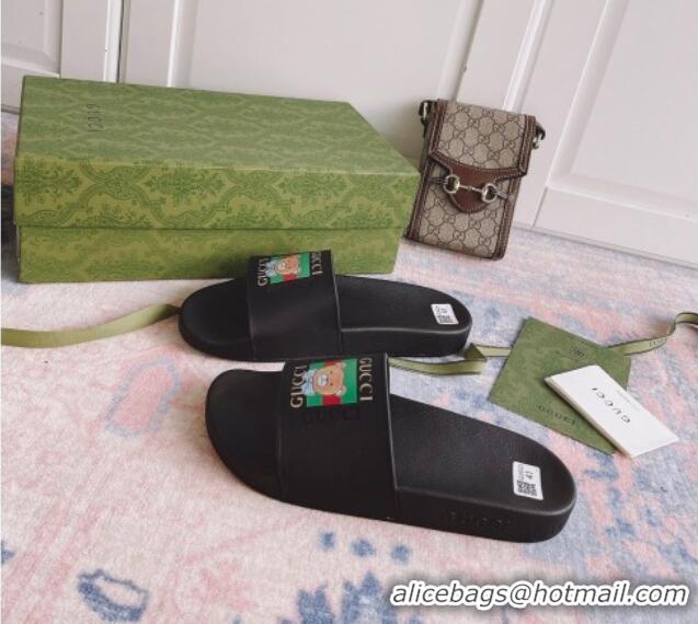 Fashion Kai x Gucci Flat Slide Sandal 0510123 Black 