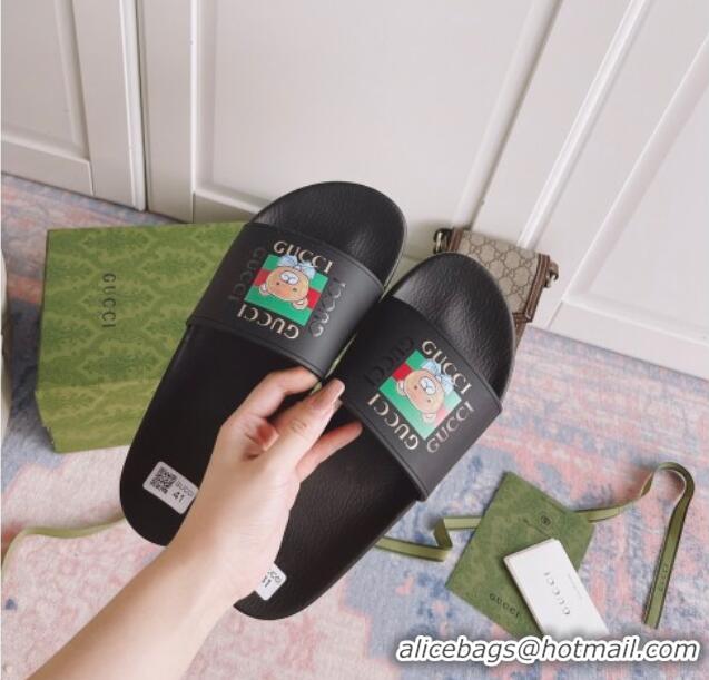 Fashion Kai x Gucci Flat Slide Sandal 0510123 Black 