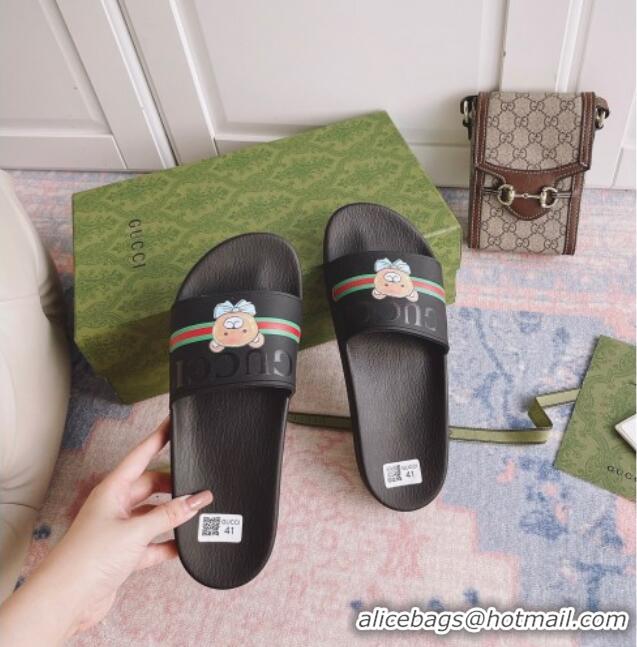 Trendy Design Kai x Gucci Flat Slide Sandal 0510124 Black 