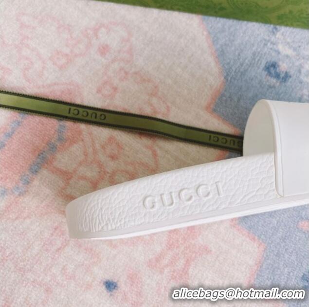 Top Quality Disney x Gucci Donald Duck Flat Slide Sandal 510125 White