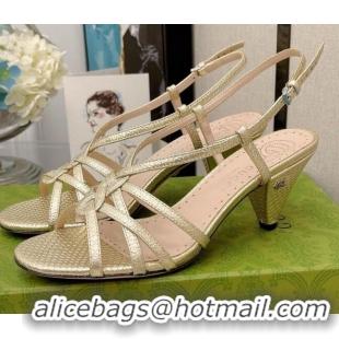 Low Cost Gucci Open Toe Sandal 061168 Gold 2021