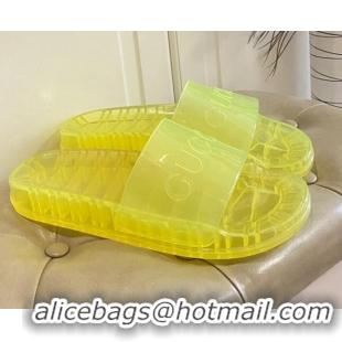 Most Popular Gucci Transparent PVC Slide Sandals 071034 Yellow 2021 01 