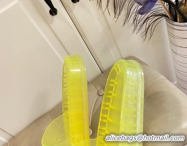 Most Popular Gucci Transparent PVC Slide Sandals 071034 Yellow 2021 01 