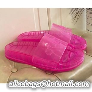 Good Quality Gucci Transparent PVC Slide Sandals 071034 Pink