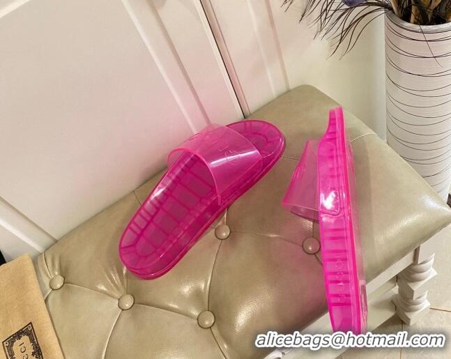 Good Quality Gucci Transparent PVC Slide Sandals 071034 Pink