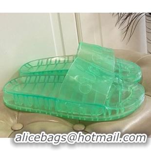 Best Grade Gucci Transparent PVC Slide Sandals 071034 Green