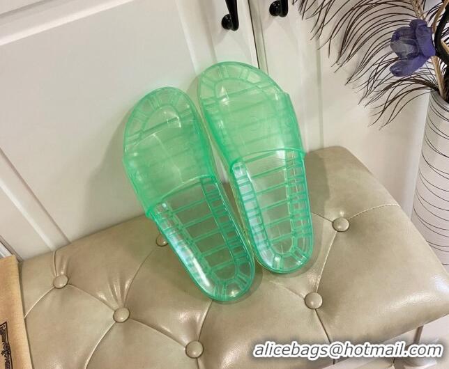 Best Grade Gucci Transparent PVC Slide Sandals 071034 Green