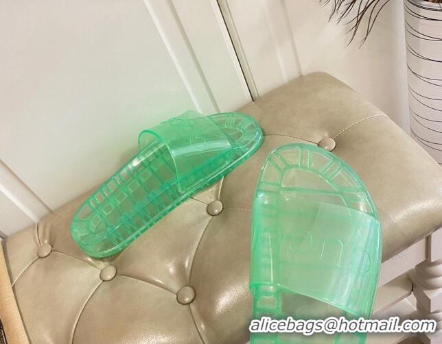 Best Grade Gucci Transparent PVC Slide Sandals 071034 Green