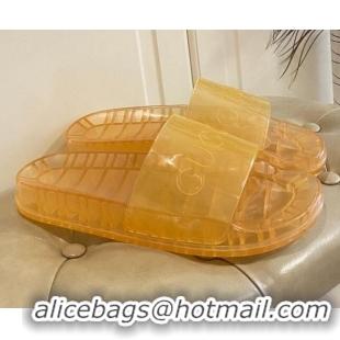 Low Price Gucci Transparent PVC Slide Sandals 071034 Yellow