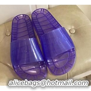 Hot Style Gucci Transparent PVC Slide Sandals 071034 Purple