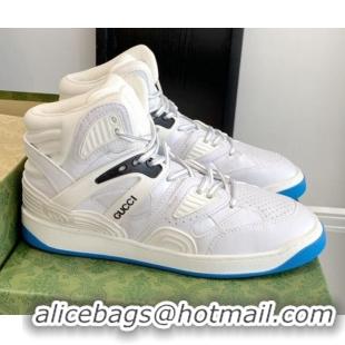 Good Product Gucci Basket High-Top Sneakers White 071227