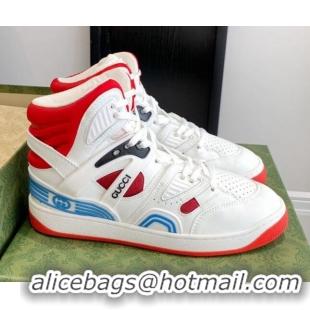 Low Cost Gucci Basket High-Top Sneakers 071227 White