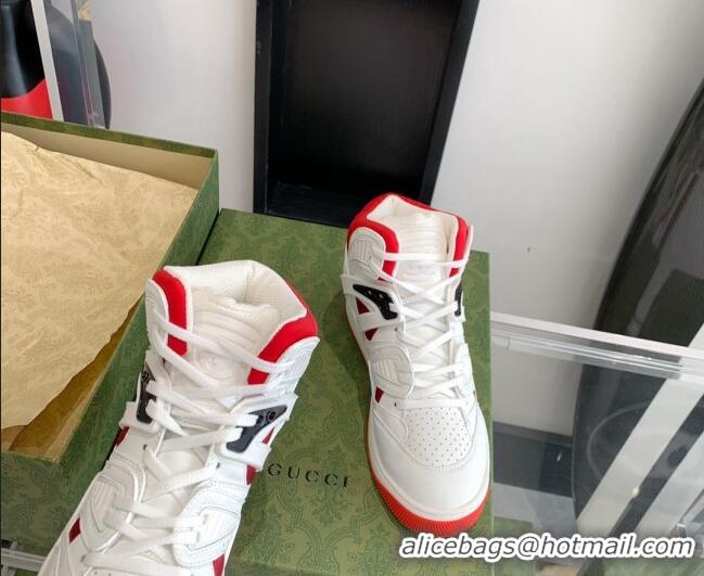 Low Cost Gucci Basket High-Top Sneakers 071227 White