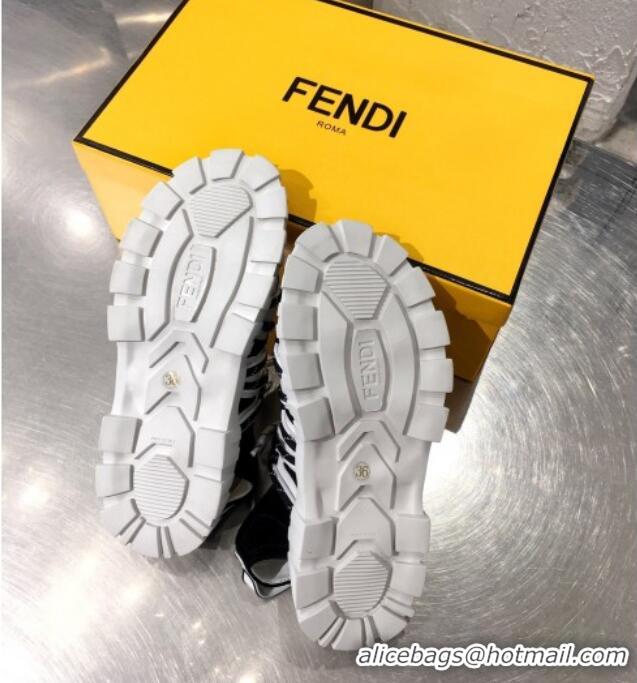 Best Luxury Fendi Patchwork Lace Up Flat Sandals 042777 White 2021