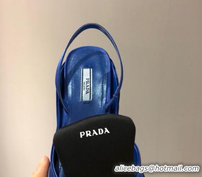 Best Price Prada Silk Slingback Pumps 3cm 042796 Royal Blue