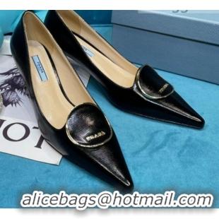 Grade Design Prada Texture Calfskin Pumps 5.5cm 043025 Black 2021