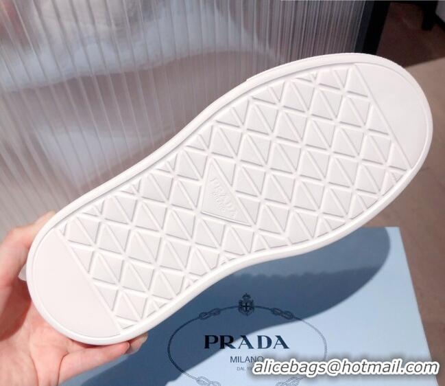 Popular Prada Macro Re-Nylon and Brushed leather Sneakers 051001 White 2021