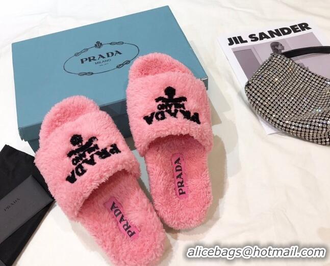 Affordable Price Prada Logo Fur Mules 070625 Pink 2021