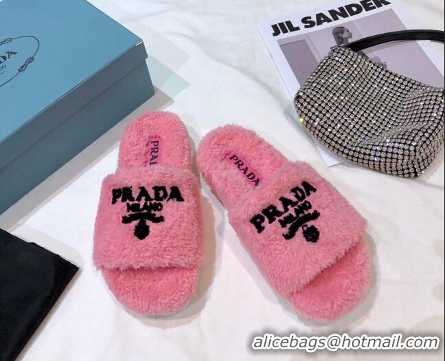 Affordable Price Prada Logo Fur Mules 070625 Pink 2021