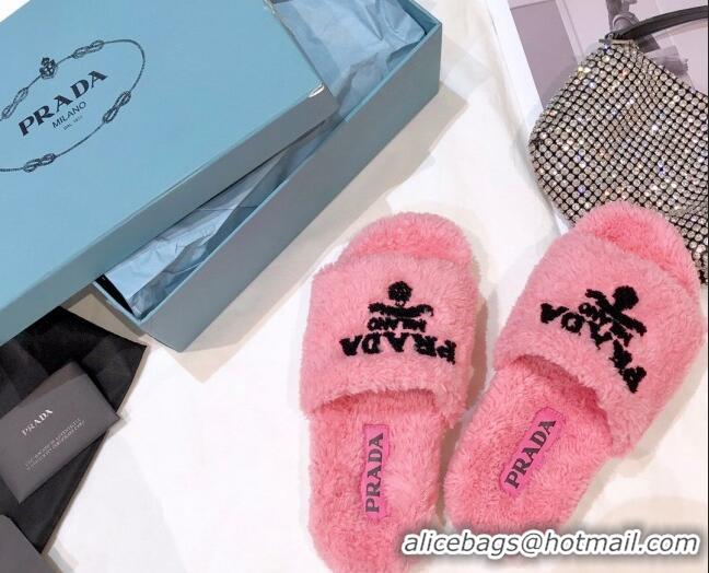 Affordable Price Prada Logo Fur Mules 070625 Pink 2021