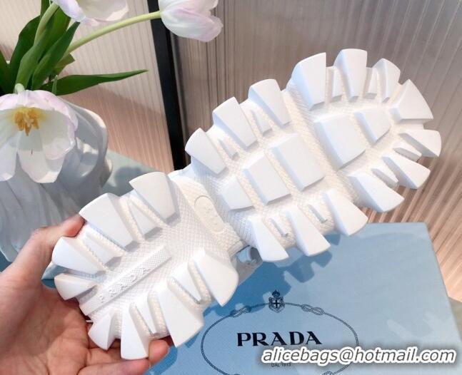 Good Quality Prada Sporty Woven Nylon Tape Sandals 071270 White 2021