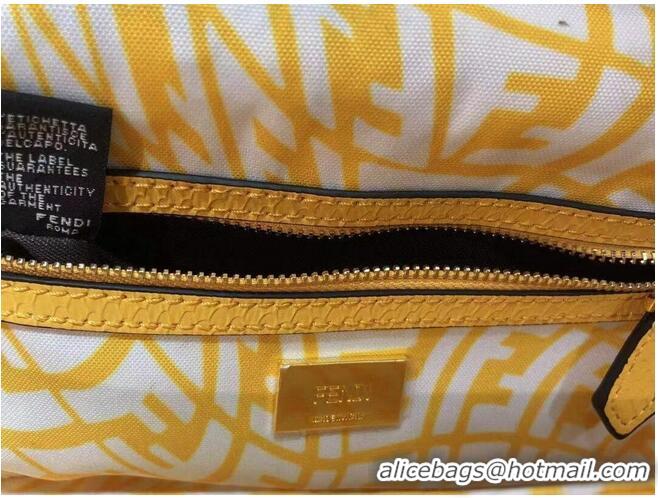 Grade Quality FENDI BAGUETTE 1997 FF Vertigo jacquard bag with embroidery 8BR792 yellow