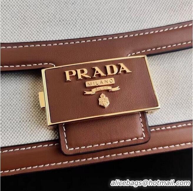 Famous Brand Prada Nappa Leather shoulder bag 1AD257 Brown