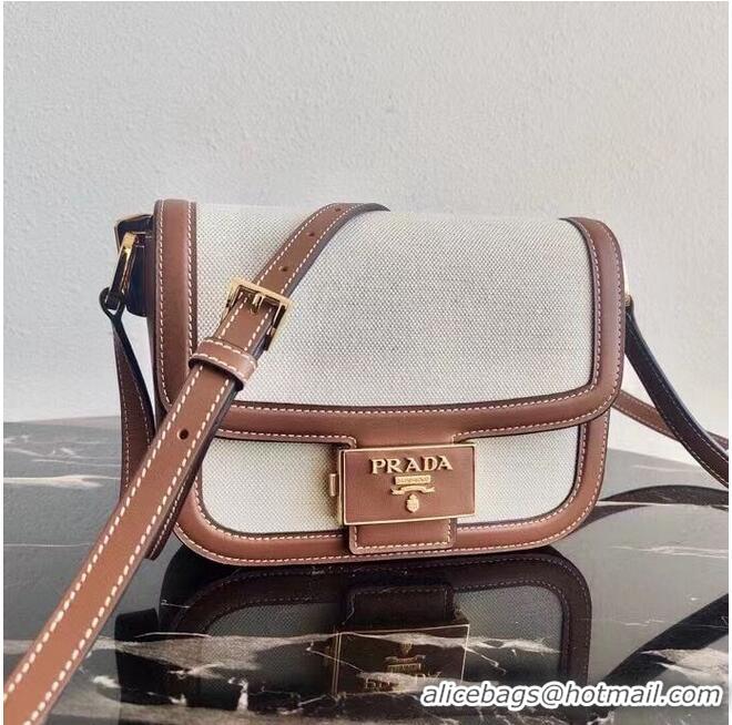 Famous Brand Prada Nappa Leather shoulder bag 1AD257 Brown