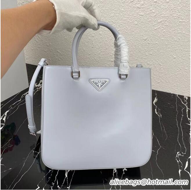 New Product Prada brushed leather tote 1BA330 Light Grey