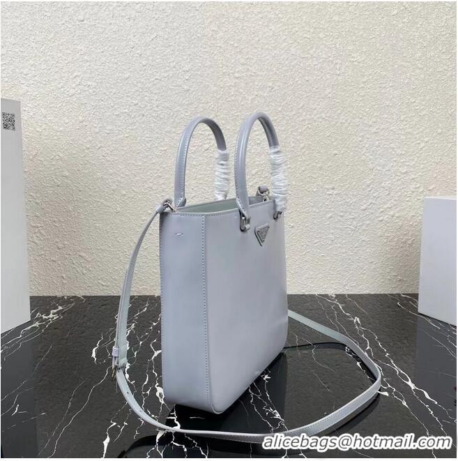 New Product Prada brushed leather tote 1BA330 Light Grey