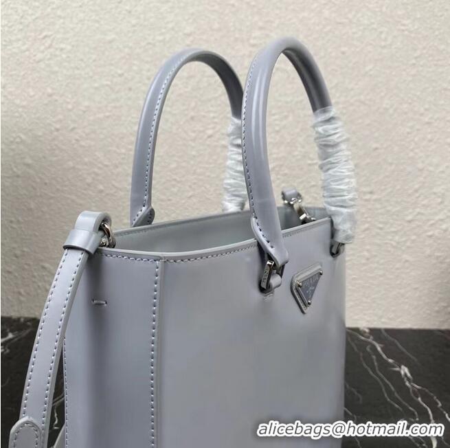 New Product Prada brushed leather tote 1BA330 Light Grey