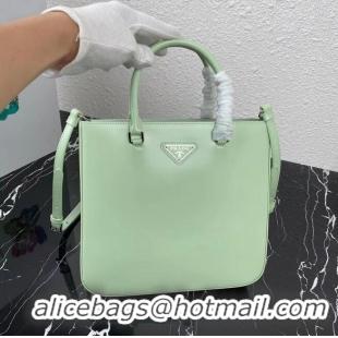 Perfect Classic Prada brushed leather tote 1BA330 light green