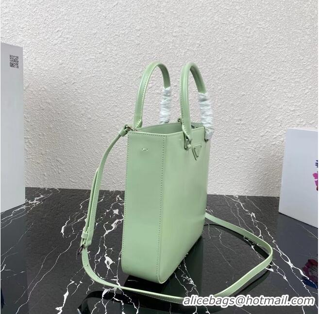 Perfect Classic Prada brushed leather tote 1BA330 light green