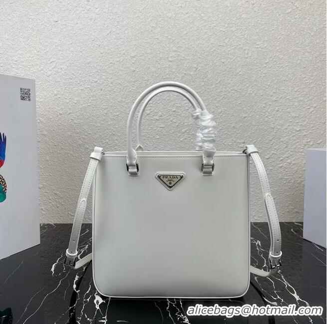 Low Cost Prada brushed leather tote 1BA330 white