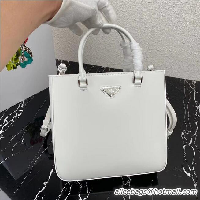 Low Cost Prada brushed leather tote 1BA330 white