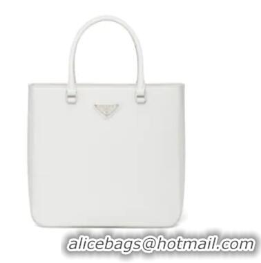 Low Cost Prada brushed leather tote 1BA330 white