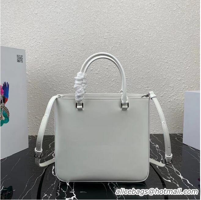 Low Cost Prada brushed leather tote 1BA330 white